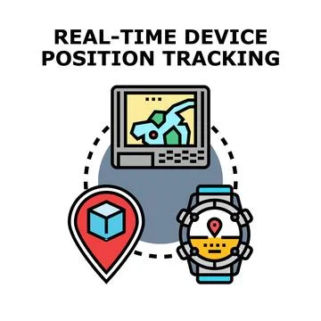 Real time device position tracking navigation concept Stock Illustration