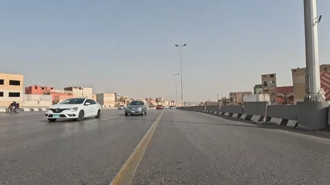 Real Time Driving Experience Along Cairo Ring Road Through Heart Greater Cairo Stock Footage 329835243