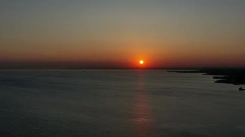 Real Time Drone Footage of Sunset Istanbul Asian Side Stock Footage 130970298