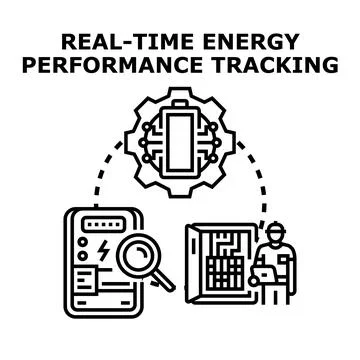Real time energy performance tracking and monitoring system Stock Illustration