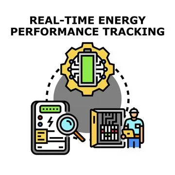 Real time energy performance tracking and monitoring system Stock Illustration