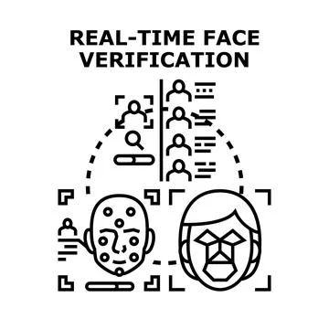 Real time face verification system and identification technology Stock Illustration