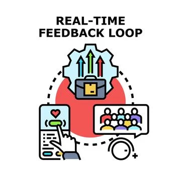 Real time feedback loop business process improving communication 스톡 일러스트