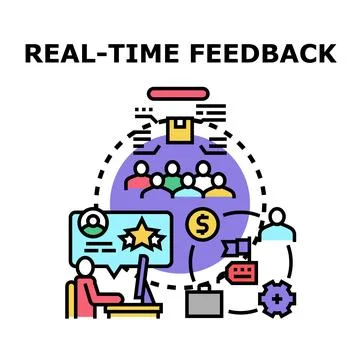 Real time feedback loop driving business improvement Stock Illustration
