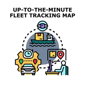 Real time fleet tracking system managing global logistics shipments Stock-Illustration