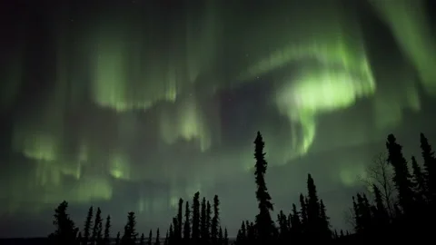 Real Time footage of Northern Lights from Alaska Stock Footage