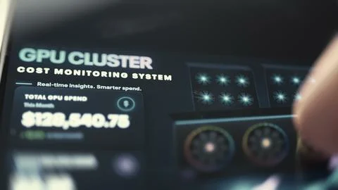 Real Time GPU Cluster Cost Monitoring Dashboard Foto stock