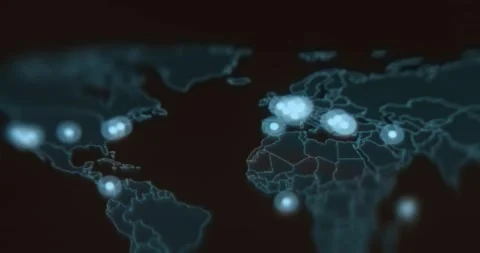 Real Time Hacker Activity World Map Stock Footage 322618578