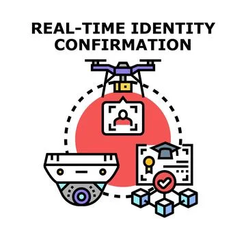 Real time identity confirmation and security technology system Stock Illustration