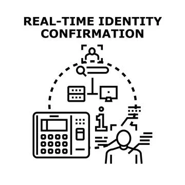 Real time identity confirmation system for secure transactions Stock Illustration