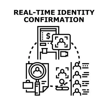 Real time identity confirmation vector concept illustration Stock Illustration