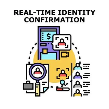 Real time identity confirmation vector concept illustration Stock-Illustration