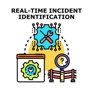 Real time incident identification system management concept Stock Illustration