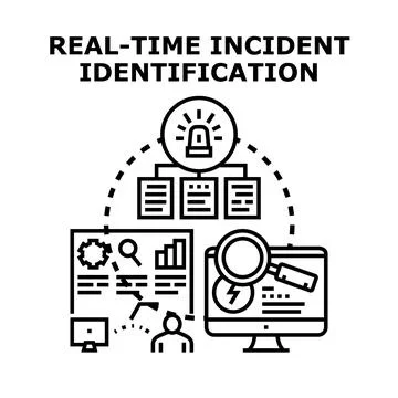 Real time incident identification system managing potential threats イラスト素材
