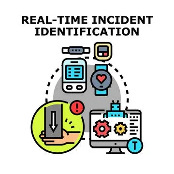 Real time incident identification system collecting data Stock Illustration