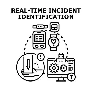 Real time incident identification system collecting data Stock Illustration