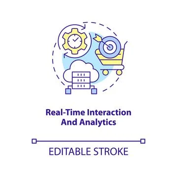 Real time interaction and analytics concept icon Stock Illustration