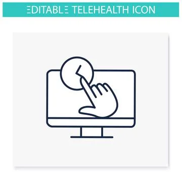 Real time interactive line icon 스톡 일러스트