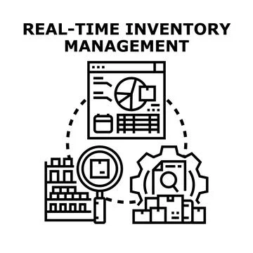 Real time inventory management concept icon for supply chain efficiency Stock Illustration