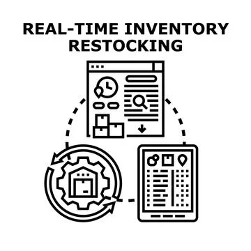 Real time inventory restocking logistics management system Stock Illustration