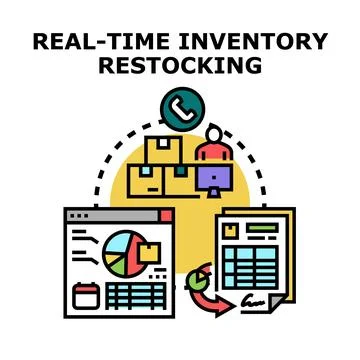 Real time inventory restocking management and logistics system Stock Illustration