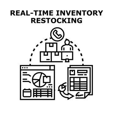 Real time inventory restocking management and logistics system 스톡 일러스트