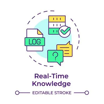 Real-time knowledge multi color concept icon 스톡 일러스트