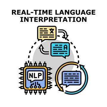 Real time language translation and natural processing concept 스톡 일러스트