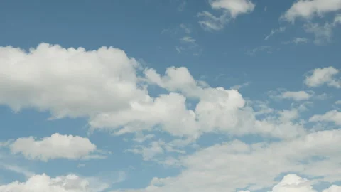 Real Time-lapse White Puffy Clouds with Clear Blue Sky (UltraHD 4K) Video stock 308430214