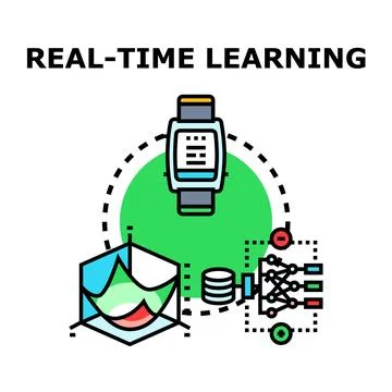 Real time learning concept with smart devices and data analysis 스톡 일러스트