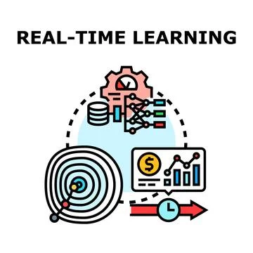 Real time learning developing artificial intelligence algorithms rapidly Stock Illustration