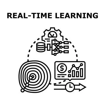 Real time learning developing artificial intelligence algorithms rapidly Stock Illustration