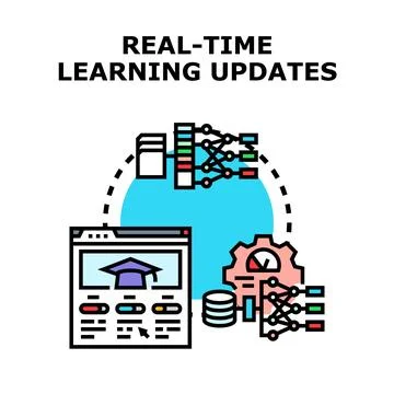 Real time learning process for online education updates Illustrazione stock