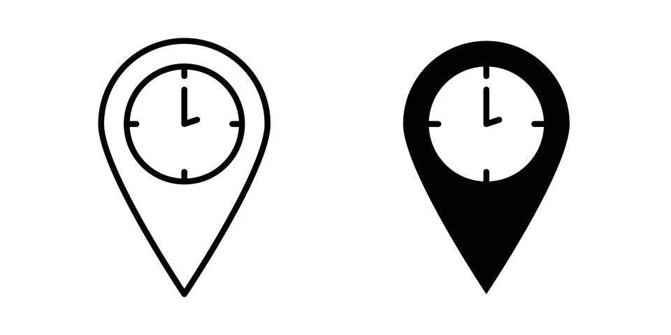 Real time location icon vector, symbol, logo illustrations Stock Illustration