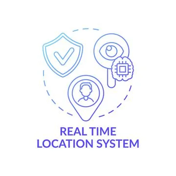 Real time location system concept icon Illustrazione stock