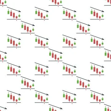 Real-Time Market Data Analysis with Candlestick Chart vector seamless pattern 스톡 일러스트