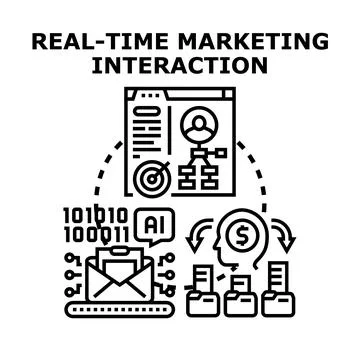 Real time marketing interaction concept developing customer engagement Stockillustratie