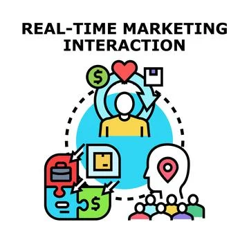 Real time marketing interaction concept optimizing customer engagement Stock-Illustration