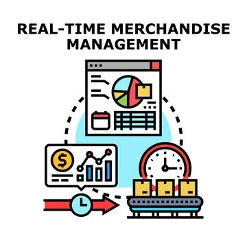 Real time merchandise management process for business optimization Stock Illustration