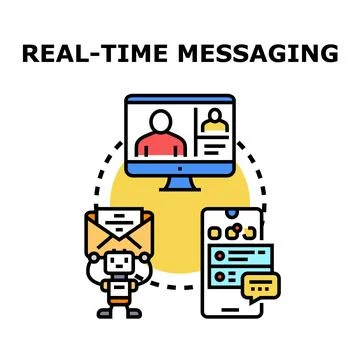 Real time messaging and communication vector concept Stock Illustration