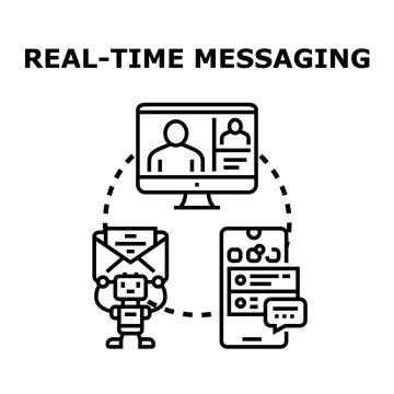 Real time messaging and communication vector concept Stock Illustration