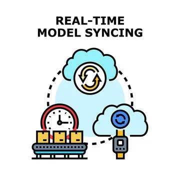 Real time model syncing for modern data management Stock Illustration