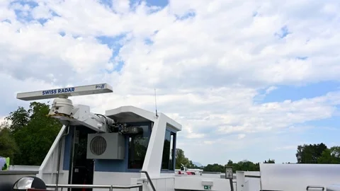 Real time of Modern Swiss Radar System on boat in Switzerland. Stock Footage 313747693