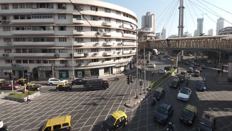 Real time motion video of the vehicle traffic at Nana Chowk in Mumbai. Stock Footage 303659586