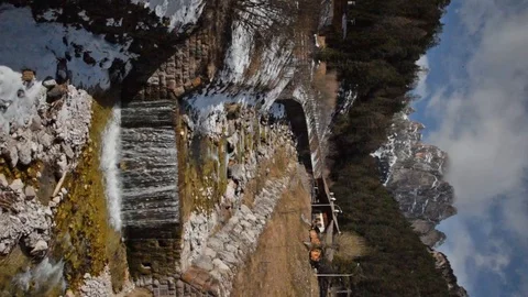 Real time mountain stream cascade, horizontal view Stock Footage 122527766