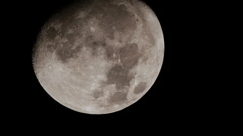 Real-time native and very detailed UHD extreme closeup shot of the moon Stock-Footage 98908462