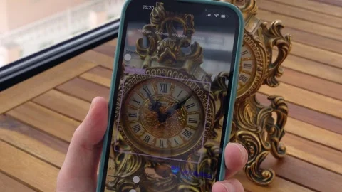 Real Time Object Detection of a Clock on Smartphone Stock Footage 269088534