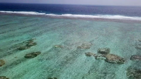 Real time of the ocean wave on the reef in Maldives Stock-Footage 114446961