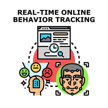 Real time online behavior tracking concept for analytics Stock Illustration