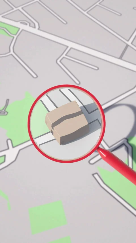 Real-time online package tracking. Vertical version. 3D animation. Vídeos de archivo 336400961